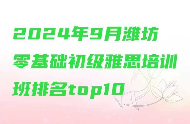 十大2024年9月潍坊零基础初级雅思培训班排名top10排行榜